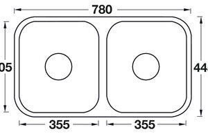 ROUND DOUBLE BOWL 785MM SINK UNDERMOUNT