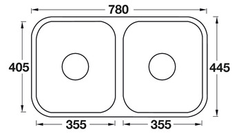 ROUND DOUBLE BOWL 785MM SINK UNDERMOUNT