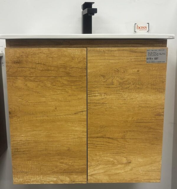 VENICE 600 X 460mm WALL HUNG VANITY 1TH NATURAL OAK