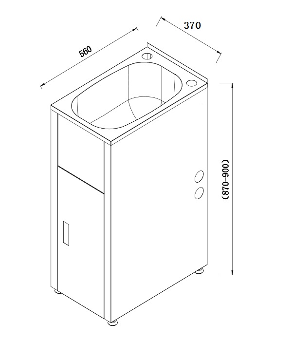 LAUNDRY TUB AND CABINET 30 LITRE SLIM COMPACT
