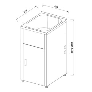 LAUNDRY TUB AND CABINET 35 LITRE COMPACT