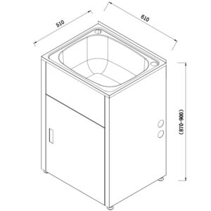 LAUNDRY TUB AND CABINET 45LITRE