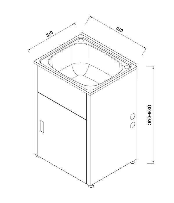 LAUNDRY TUB AND CABINET 45LITRE