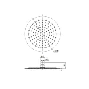 RABANA OVERHEAD SHOWER 200/250/300MM