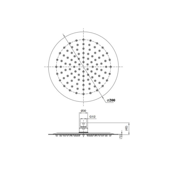 RABANA OVERHEAD SHOWER 200/250/300MM