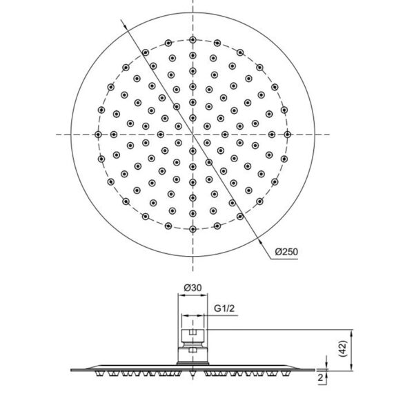 RABANA OVERHEAD SHOWER 200/250/300MM