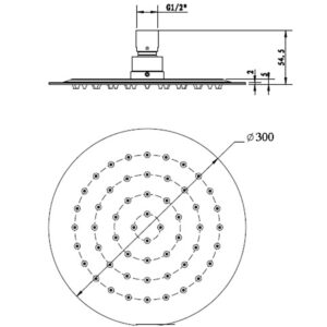 RABANA OVERHEAD SHOWER 200/250/300MM