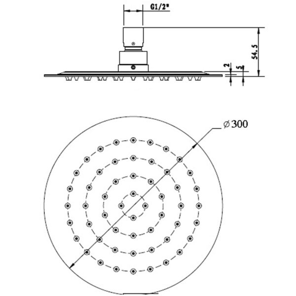 RABANA OVERHEAD SHOWER 200/250/300MM