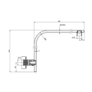 SANTORINI SQUARE SHOWER ARM 90D