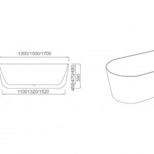 RABANA OVAL 1300MM FREE STANDING BATH WHITE