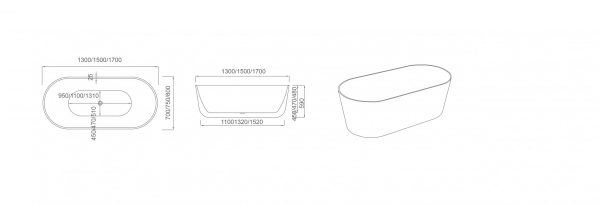 RABANA ROUND 1500MM FREE STANDING BATH WHITE