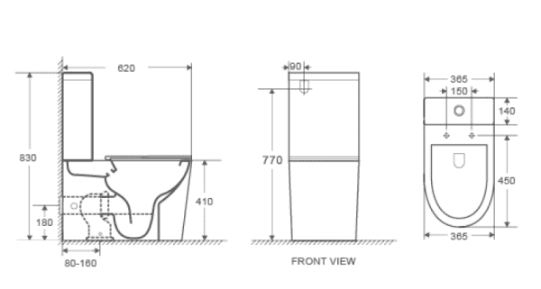 VENICE OVAL BACK TO WALL TOILET SUITE