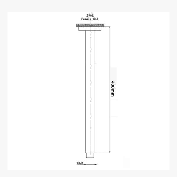 SANTORINI SQUARE CEILING SHOWER ARM 300/450MM