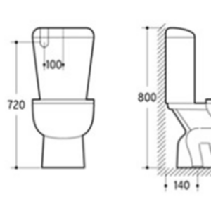RAVENNA CLOSE COUPLED S-TRAP TOILET SUITE