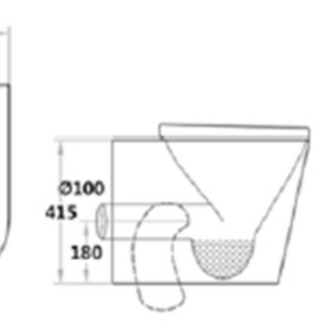 VENICE OVAL RIMLESS IN WALL FLOOR PAN WHITE