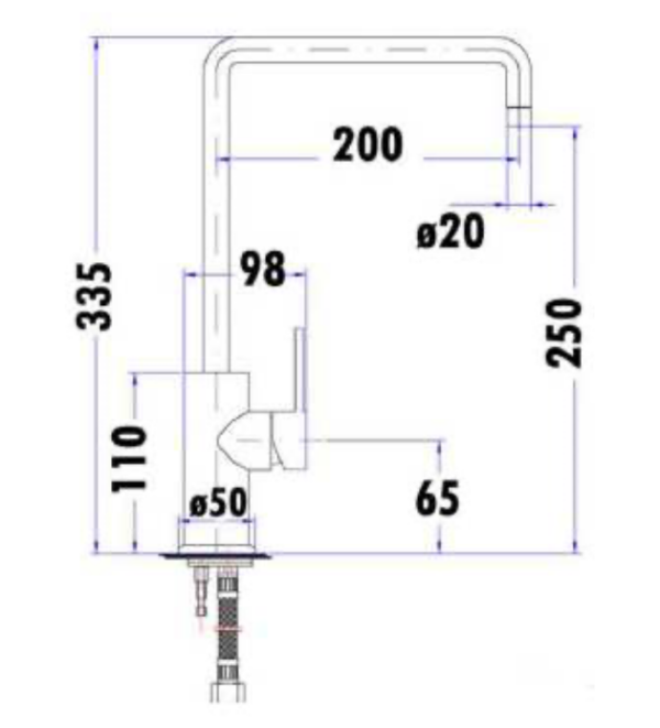 RABANA SQUARE GOOSENECK SINK MIXER