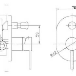RABANA WALL MIXER WITH DIVERTER 35MM