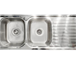 ROUND DOUBLE BOWL 1180MM SINK WITH DRAINER L/R