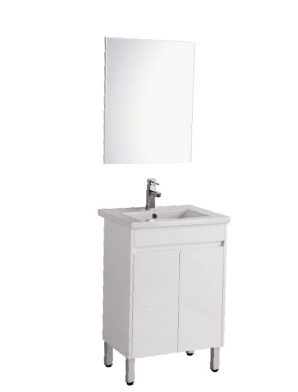SANTORINI 600MM VANITY ON LEGS 1TH WHITE