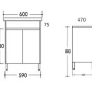 SANTORINI 600MM VANITY ON LEGS 1TH WHITE