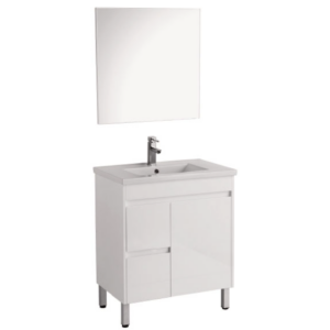 SANTORINI 750MM VANITY ON LEGS 1TH WHITE