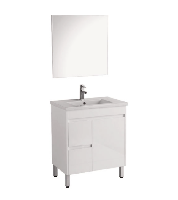 SANTORINI 750MM VANITY ON LEGS 1TH WHITE
