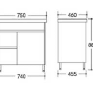 SANTORINI 750MM VANITY ON LEGS 1TH WHITE