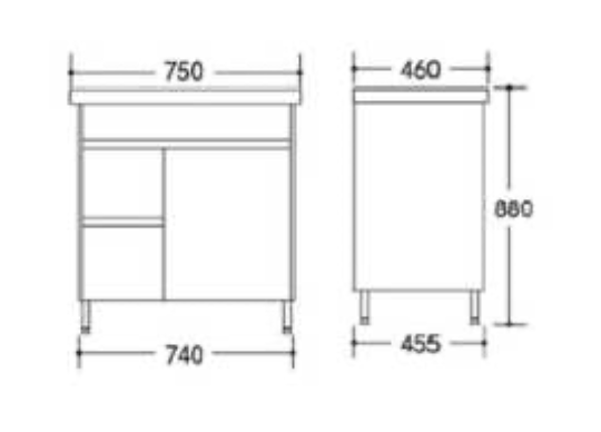 SANTORINI 750MM VANITY ON LEGS 1TH WHITE
