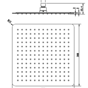SANTORINI SQUARE OVERHEAD SHOWER 200/250/300MM