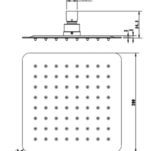 SANTORINI SQUARE OVERHEAD SHOWER 200/250/300MM