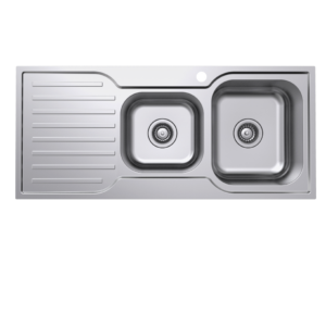 1.75 DOUBLE BOWL SINK WITH DRAINER L/R
