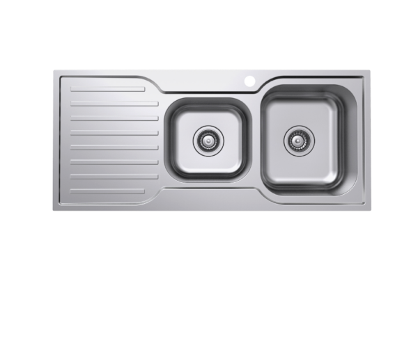 1.75 DOUBLE BOWL SINK WITH DRAINER L/R