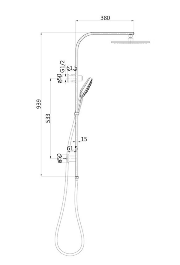 ROUND TWIN SHOWER BLACK