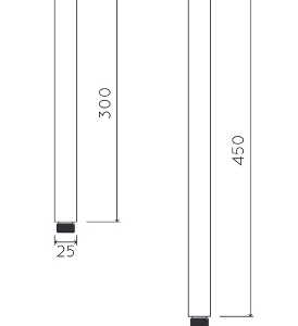 RABANA ROUND CEILING SHOWER ARM 300/450MM