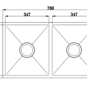 HANDMADE DOUBLE BOWL 760MM UNDERMOUNT SINK