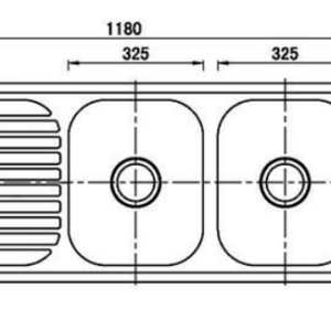 DOUBLE BOWL 1180MM SINK WITH DRAINER L/R