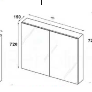 PENCIL EDGE SHAVING CABINETS 600,750,900MM