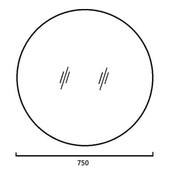 ROUND BLACK RAMED EDGE MIRROR 600/750MM