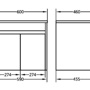 VENICE 600MM WHITE WALL HUNG VANITY 1TH