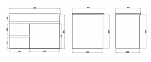 VENICE 750MM WHITE VANITY WALL HUNG 1TH
