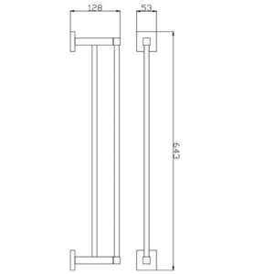 SANTORINI DOUBLE TOWEL RAIL 600MM