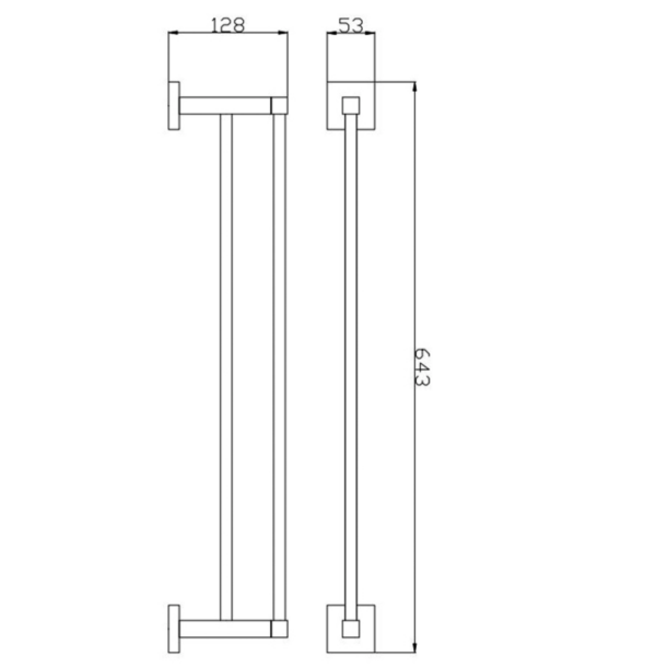 SANTORINI DOUBLE TOWEL RAIL 600MM