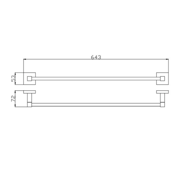 SANTORINI SINGLE TOWEL RAIL 600MM