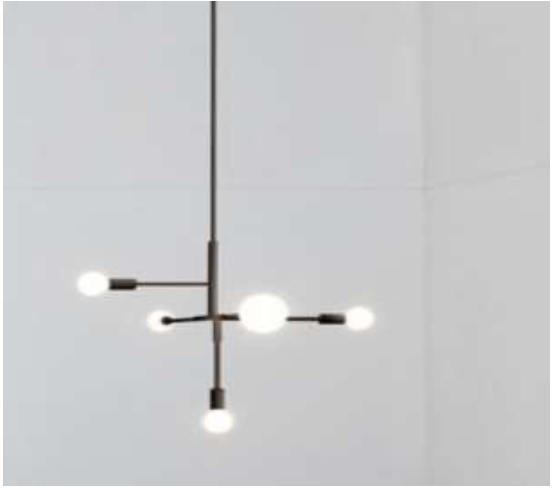 STICK 1030MM PENDANT 5 LIGHT BLACK