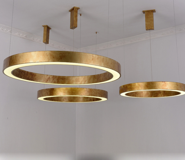 DISC BRUSHED GOLD/MATT BLACK PENDANT 500MM 4000k