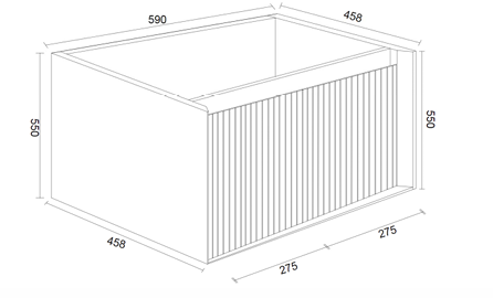 HAWAII 600MM WALL HUNG CABINET ONLY BLACK
