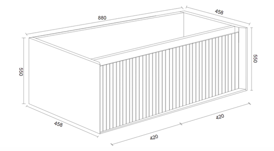 HAWAII 900mm WALL HUNG CABINET ONLY BLACK