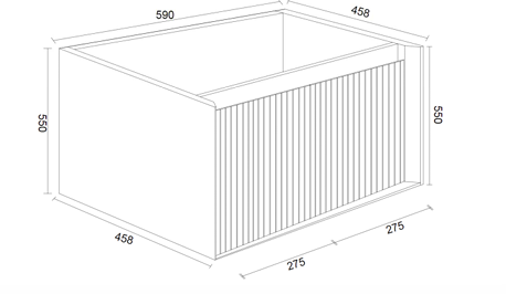 HAWAII 600mm WALL HUNG CABINET ONLY WHITE