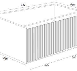 HAWAII 750mm WALL HUNG CABINET ONLY BLACK