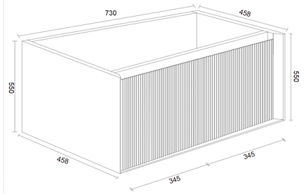 HAWAII 750mm WALL HUNG CABINET ONLY BLACK